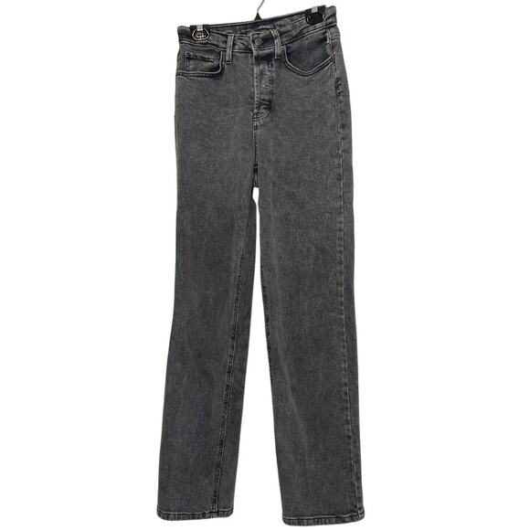 Wild Fable Super High-Rise Straight Jeans Black Wash Size 4 Button Fly 90s Vibe - Picture 1 of 14
